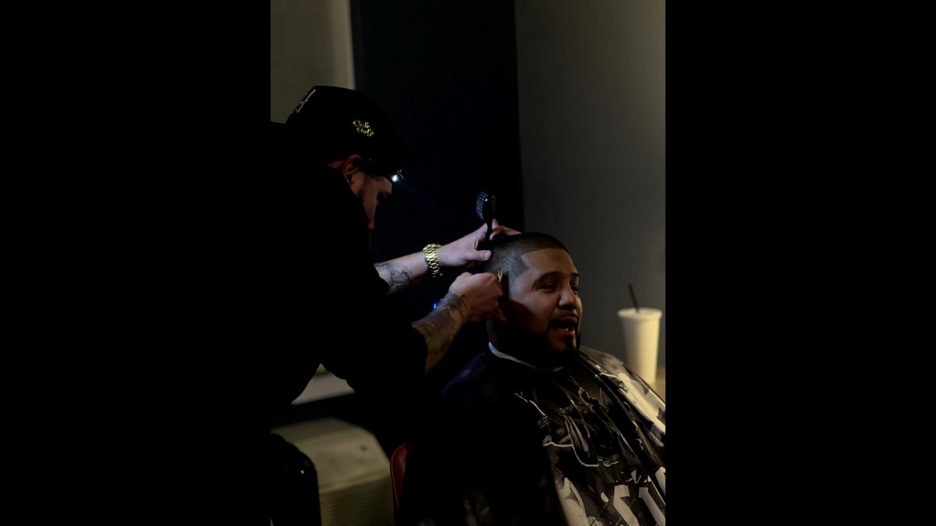 Still frame from Barber Sesh video